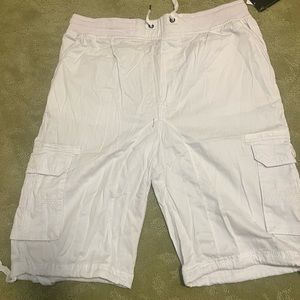 White cargo shorts